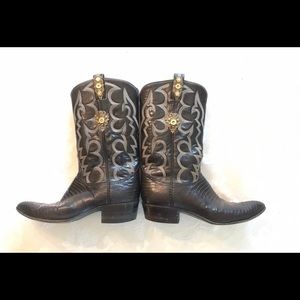 Cowboy boots Tony Lama 8.5, custom embellished